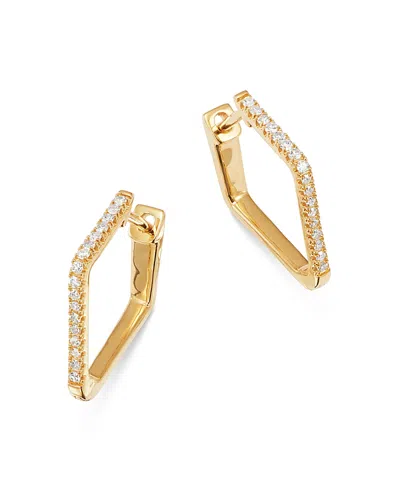 Bloomingdale's Diamond Pentagon Hoop Earrings In 14k Yellow Gold, 0.15 Ct. T. W. - Exclusive In White/gold