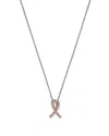 Bloomingdale's Diamond Pink Ribbon Pendant Necklace In 14k Rose And White Gold, .10 Ct. T. W. - Exclusive In Pink