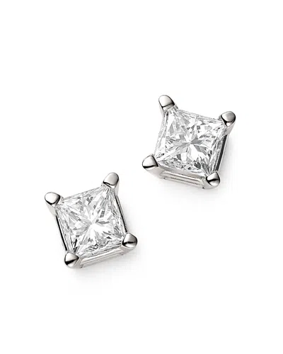 Bloomingdale's Diamond Princess-cut Studs In 14k White Gold, 0.75 Ct. T. W. - Exclusive
