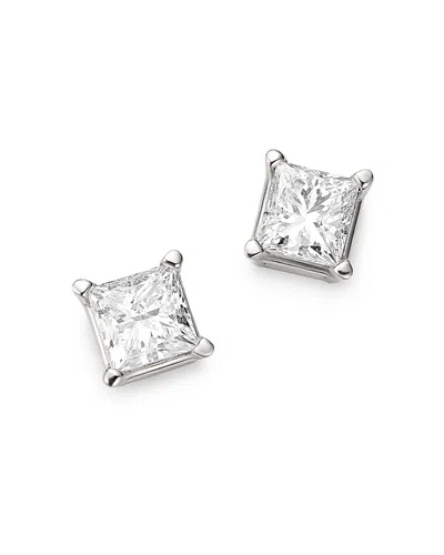 Bloomingdale's Diamond Princess-cut Studs In 14k White Gold, 1.0 Ct. T. W. - Exclusive