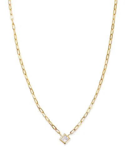 Bloomingdale's Diamond Princess Solitaire Pendant Necklace In 14k Yellow Gold, 0.25 Ct. T. W. - Exclusive