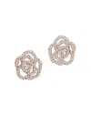 Bloomingdale's Diamond Rose Flower Earrings In 14k Rose Gold, 0.30 Ct. T. W. - Exclusive In White/rose Gold