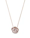 Bloomingdale's Diamond Rose Flower Pendant Necklace In 14k Rose Gold, 0.30 Ct. T. W. - Exclusive In Rose Gold