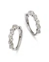 Bloomingdale's Diamond Round & Baguette Cluster Hoop Earrings In 14k White Gold, 0.96 Ct. T. W. - Exclusive In White
