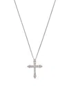 Bloomingdale's Diamond Round & Baguette Cross Pendant Necklace In 14k White Gold, 0.60 Ct. T. W. - Exclusive In White