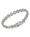 Bloomingdale's Diamond Round & Baguette Halo Link Bracelet In 14k White Gold, 5.0 Ct. T. W. - Exclusive In White