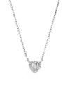 Bloomingdale's Diamond Round And Baguette Heart Pendant Necklace In 14k White Gold, .10 Ct. T. W. - Exclusive In White