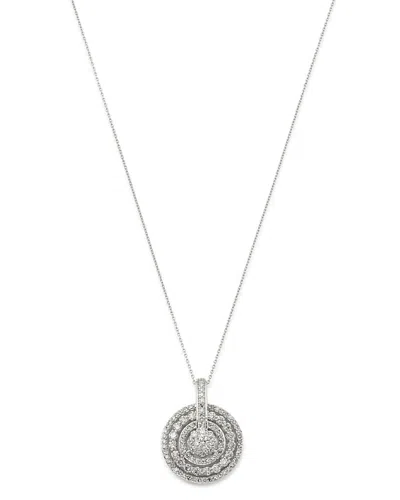 Bloomingdale's Diamond Round Cluster Pendant Necklace In 14k White Gold, 1.0 Ct. T. W. - Exclusive