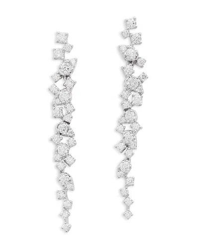 Bloomingdale's Diamond Scatter Cluster Drop Earrings In 14k White Gold, 0.95 Ct. T. W.