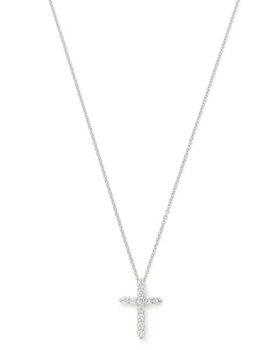 Bloomingdale's Diamond Small Cross Pendant Necklace In 14k White Gold, 0.33 Ct. T. W. - Exclusive