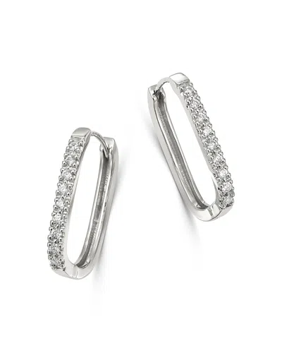 Bloomingdale's Diamond Square Hoop Earrings In 14k White Gold, 0.16 Ct. T.w. - Exclusive