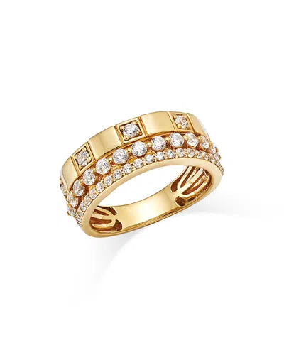 Bloomingdale's Diamond Stack Look Statement Ring In 14k Yellow Gold, 0.75 Ct. T. W. - Exclusive In Gold/white