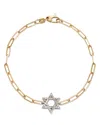Bloomingdale's Diamond Star Of David Bracelet In 14k White And Yellow Gold, 0.18 Ct. T. W. In White/gold