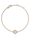 Bloomingdale's Diamond Star Of David Chain Bracelet In 14k Gold, 0.14 Ct. T. W. In Gold