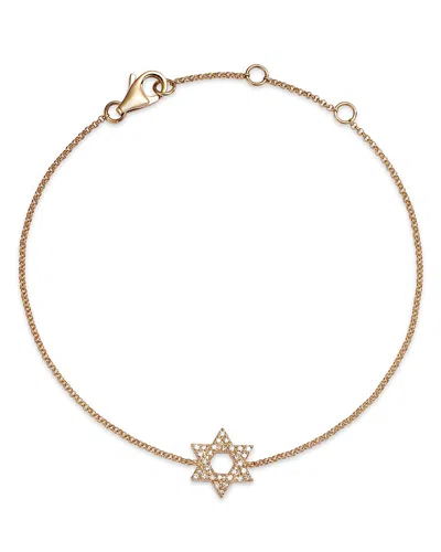 Bloomingdale's Diamond Star Of David Chain Bracelet In 14k Gold, 0.14 Ct. T. W.