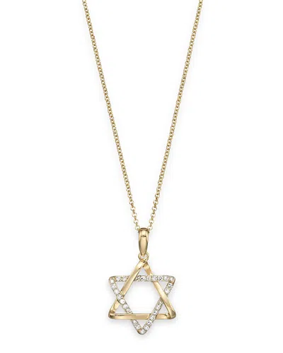 Bloomingdale's Diamond Star Of David Pendant In 14k Yellow Gold, 0.10 Ct. T. W. - Exclusive In White Diamonds/yellow Gold
