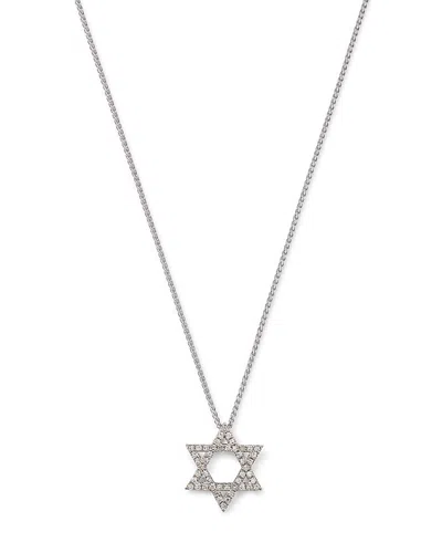 Bloomingdale's Diamond Star Of David Pendant Necklace In 14k White Gold, 0.14 Ct. T. W.