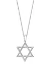 Bloomingdale's Diamond Star Of David Pendant Necklace In 14k White Gold, 0.25 Ct. T. W. - Exclusive In Silver