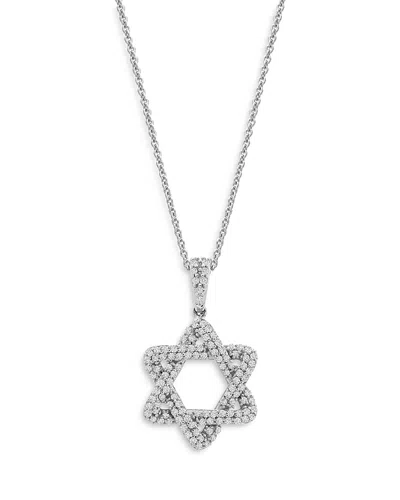 Bloomingdale's Diamond Star Of David Pendant Necklace In 14k White Gold, 0.33 Ct. T. W. - Exclusive