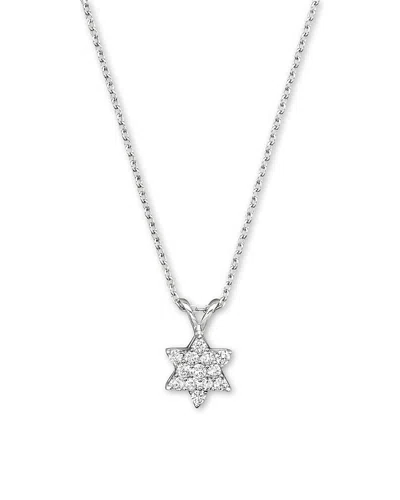 Bloomingdale's Diamond Star Of David Pendant Necklace In 14k White Gold, .25 Ct. T. W.