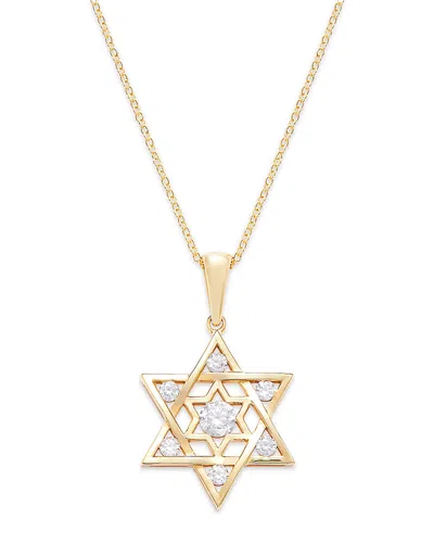 Bloomingdale's Diamond Star Of David Pendant Necklace In 14k Yellow Gold, 0.40 Ct. T. W.