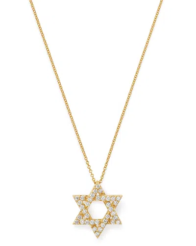 Bloomingdale's Diamond Star Of David Pendant Necklace In 14k Yellow Gold, 0.50 Ct. T. W. - Exclusive In White/gold