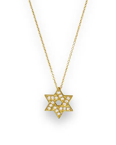 Bloomingdale's Diamond Star Of David Pendant Necklace In 14k Yellow Gold, .18 Ct. T. W.