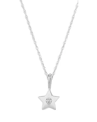 Bloomingdale's Diamond Star Pendant Necklace In 14k White Gold, 0.03 Ct. T. W. - Exclusive