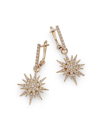 Bloomingdale's Diamond Starburst Drop Earrings In 14k Yellow Gold, 0.80 Ct. T. W. - Exclusive In White/gold