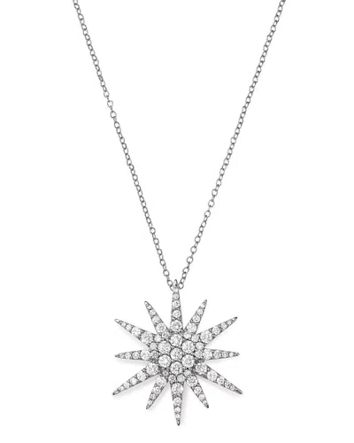 Bloomingdale's Diamond Starburst Pendant Necklace In 14k White Gold, 1.5 Ct. T. W. - Exclusive