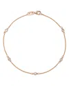 Bloomingdale's Diamond Station Bracelet In 14k Rose Gold, 0.10 Ct. T. W. - Exclusive In White/rose