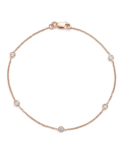 Bloomingdale's Diamond Station Bracelet In 14k Rose Gold, .25 Ct. T. W. - Exclusive In White/rose