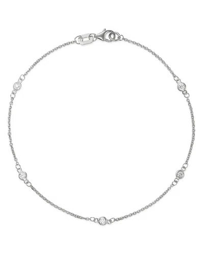 Bloomingdale's Diamond Station Bracelet In 14k White Gold, 0.10 Ct. T. W. - Exclusive