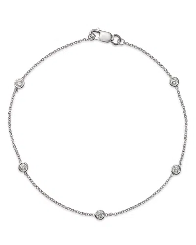 Bloomingdale's Diamond Station Bracelet In 14k White Gold, .25 Ct. T. W.
