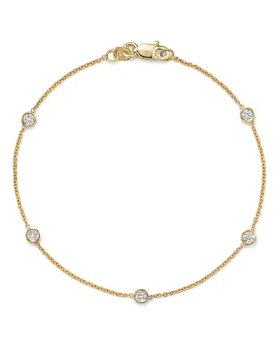 Bloomingdale's Diamond Station Bracelet In 14k Yellow Gold, .25 Ct. T. W. In White/gold