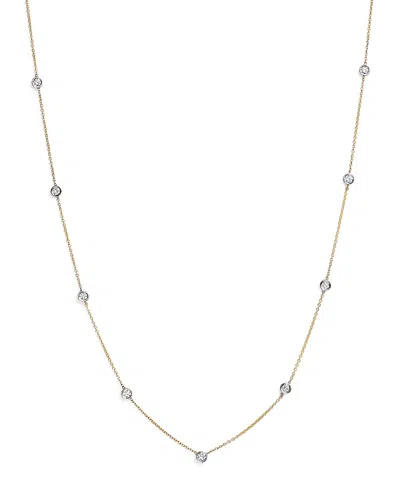 Bloomingdale's Diamond Station Necklace In 14k Yellow And White Gold, 0.60 Ct. T. W. - Exclusive In White/gold