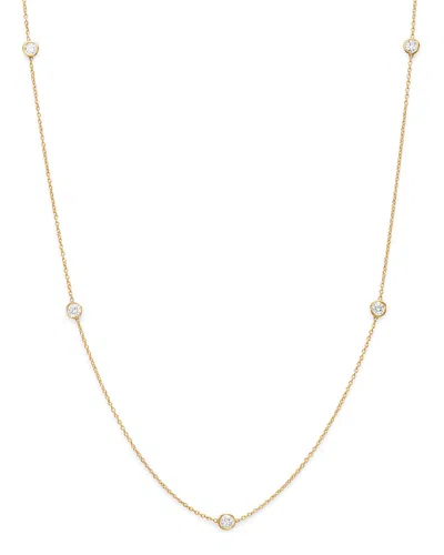 Bloomingdale's Diamond Station Necklace In 14k Yellow Gold, 0.50 Ct. T. W. In White/gold