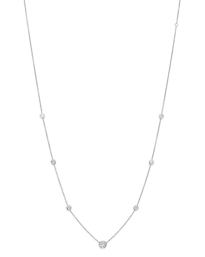Bloomingdale's Diamond Station Necklace In 18k White Gold, 1.0 Ct. T. W.