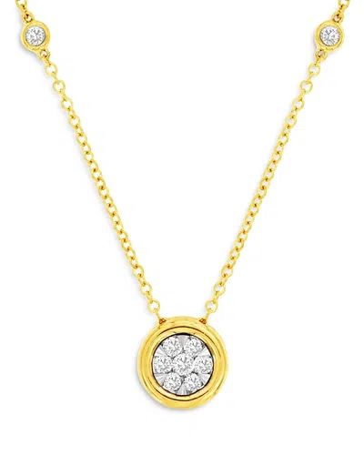 Bloomingdale's Diamond Station Pendant Necklace In 14k Yellow Gold, 0.25 Ct. T. W. - Exclusive
