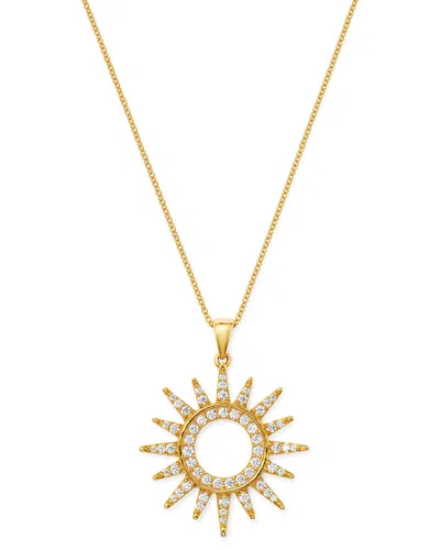 Bloomingdale's Diamond Sun Pendant Necklace In 14k Yellow Gold, 0.75 Ct. T. W. - Exclusive In White/gold