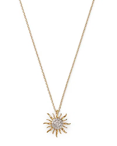 Bloomingdale's Diamond Sun Pendant Necklace In 14k Yellow Gold, .10 Ct. T. W. - Exclusive