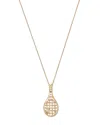 Bloomingdale's Diamond Tennis Racket Pendant Necklace In 14k Yellow Gold, 0.06 Ct. T. W. In Gold