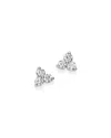 Bloomingdale's Diamond Three Stone Stud Earrings In 14k White Gold, 0.20 Ct. T. W. - Exclusive In White