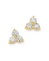 Bloomingdale's Diamond Three-stone Stud Earrings In 14k Yellow Gold, 0.20 Ct. T. W. - Exclusive In White/gold