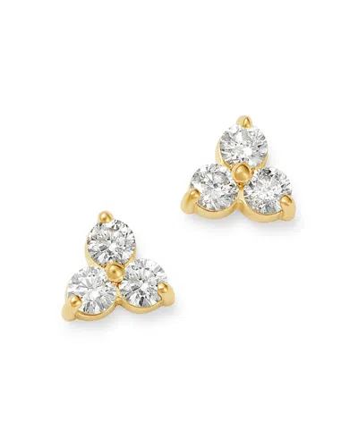 Bloomingdale's Diamond Three-stone Stud Earrings In 14k Yellow Gold, 0.20 Ct. T. W. - Exclusive In White/gold