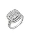 Bloomingdale's Diamond Cluster Ring In 14k White Gold, 1.50 Ct. T.w. - 100% Exclusive In White