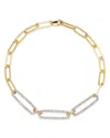 Bloomingdale's Diamond Triple Link Paperclip Bracelet In 14k White & Yellow Gold, 0.50 Ct. T. W. - Exclusive In White/yellow