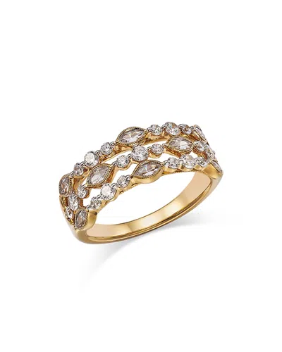 Bloomingdale's Diamond Triple Row Ring In 14k Yellow Gold, 1 Ct. T. W. - Exclusive In Gold/white