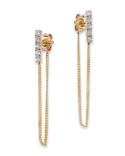 Bloomingdale's Diamond Vertical Bar Chain Earrings In 14k Yellow Gold, 0.25 Ct. T. W. - Exclusive