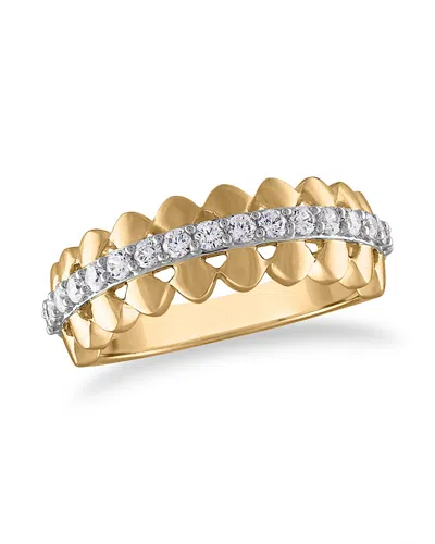 Bloomingdale's Diamond Wavy Ring In 14k White & Yellow Gold, 0.48 Ct. T. W. In Gold/white